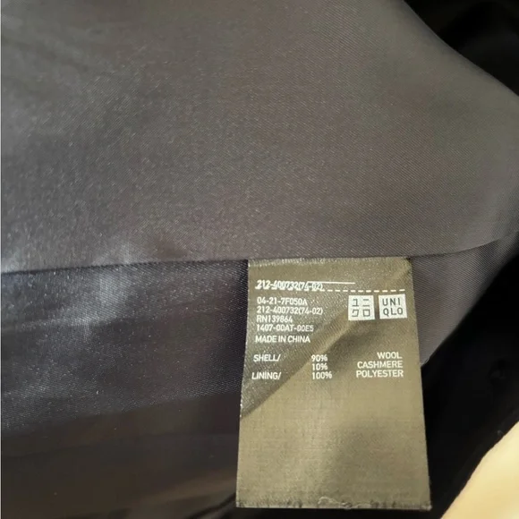 Uniqlo Women’s Navy Wool Cashmere Chesterfield Coat - Picture 7 of 9